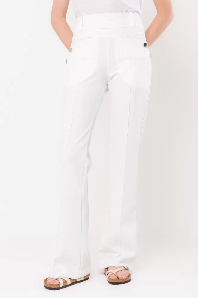 Hidrogênio - Flare pants with lapels in off-white, blackberry - 20359018