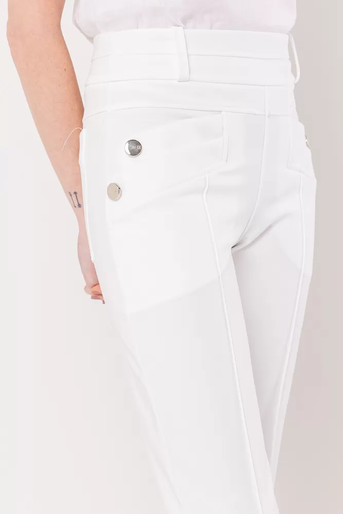 Hidrogênio - Flare pants with lapels in off-white, blackberry - 20359018
