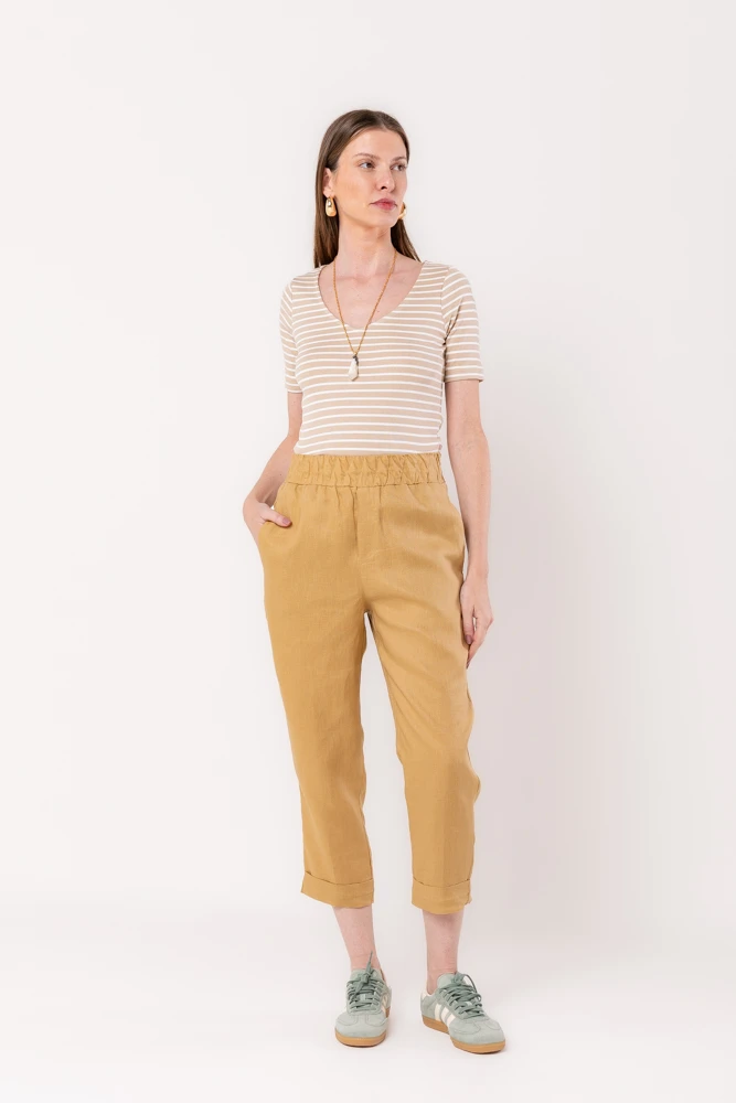 Hidrogênio - CALÇA CENOURA POLIANA LINHO 100% CANGURU - 19886580