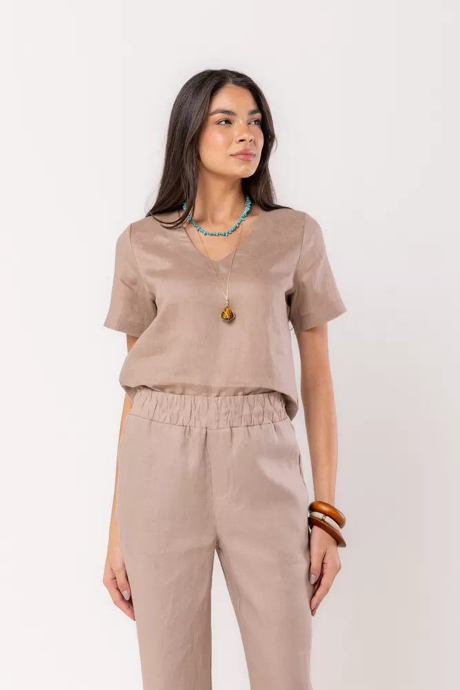 Hidrogênio - CALÇA CENOURA POLIANA LINHO 100% GROOT - 19886586