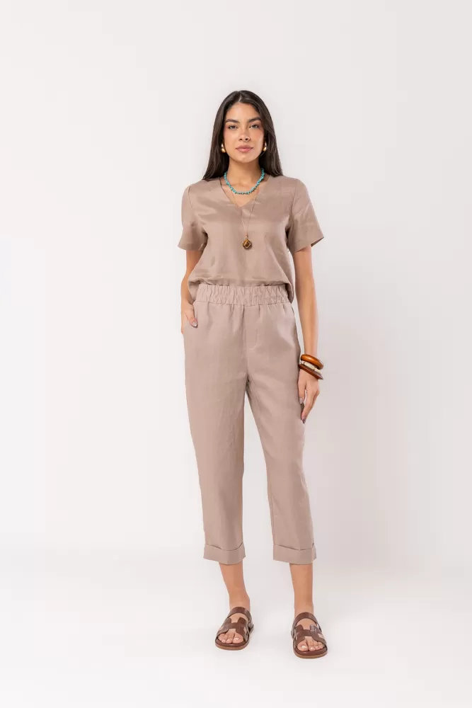 Hidrogênio - CALÇA CENOURA POLIANA LINHO 100% GROOT - 19886586