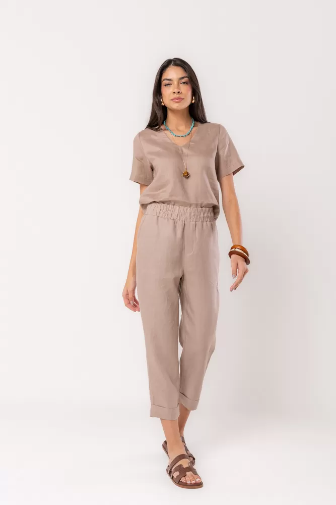 Hidrogênio - CALÇA CENOURA POLIANA LINHO 100% GROOT - 19886586