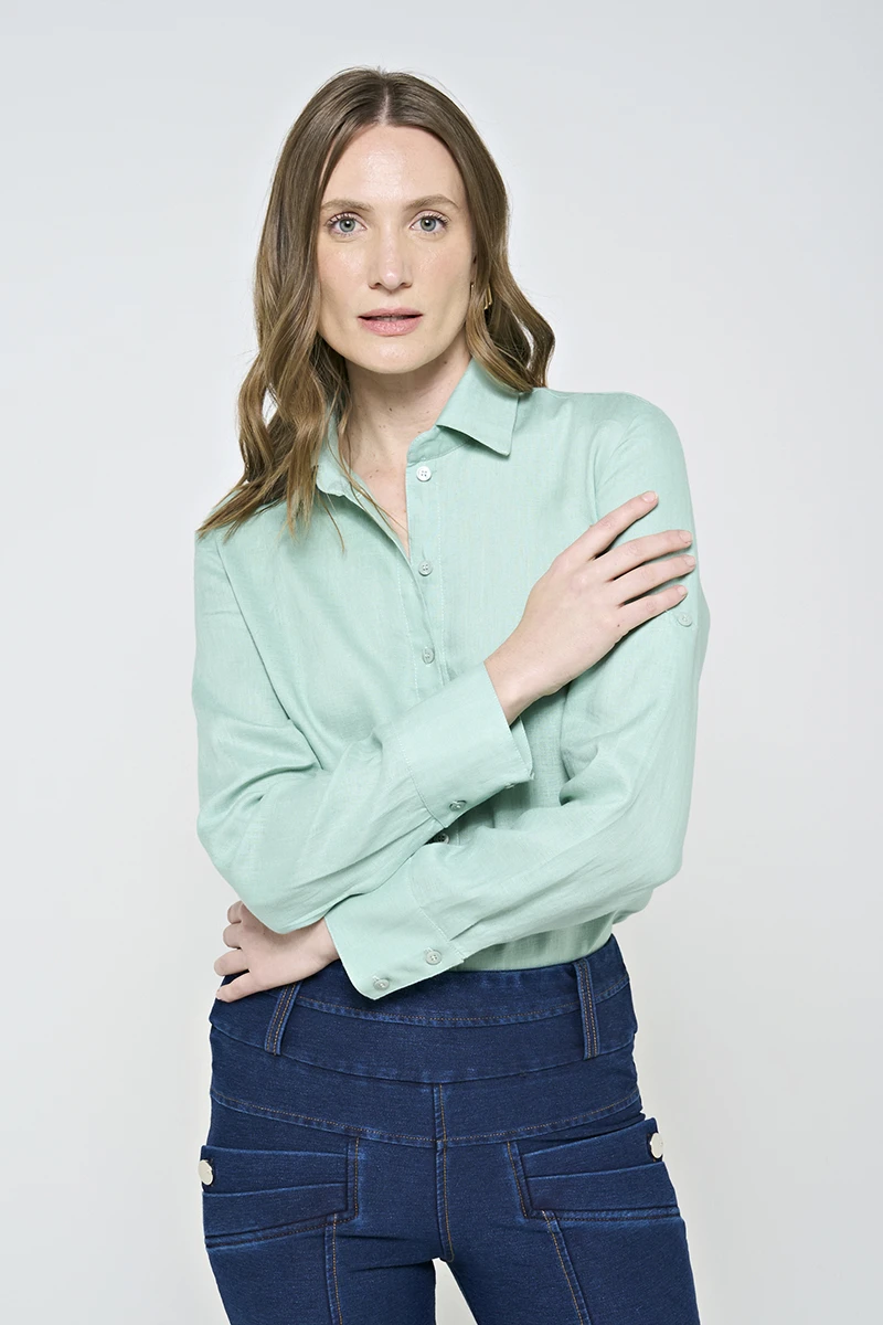 Hidrogênio - CAMISA DE LINHO 100% PEPPERMINT - 19875583