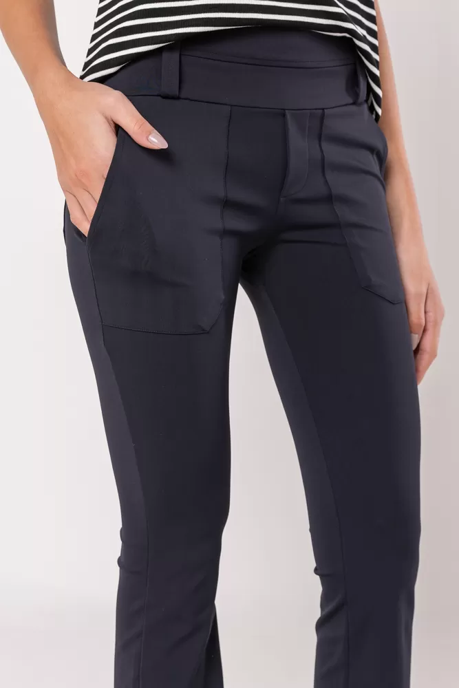 Hidrogênio - ANA CAROLINA BLACK FLARE PANTS WITH TOPSTITCHING LINE - 19460001