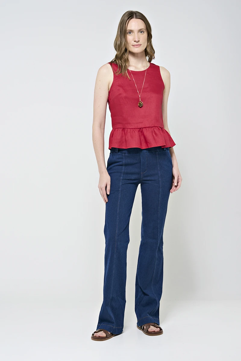 Hidrogênio - SAUVIGNON LINEN RUFFLE TANK TOP - 20536593