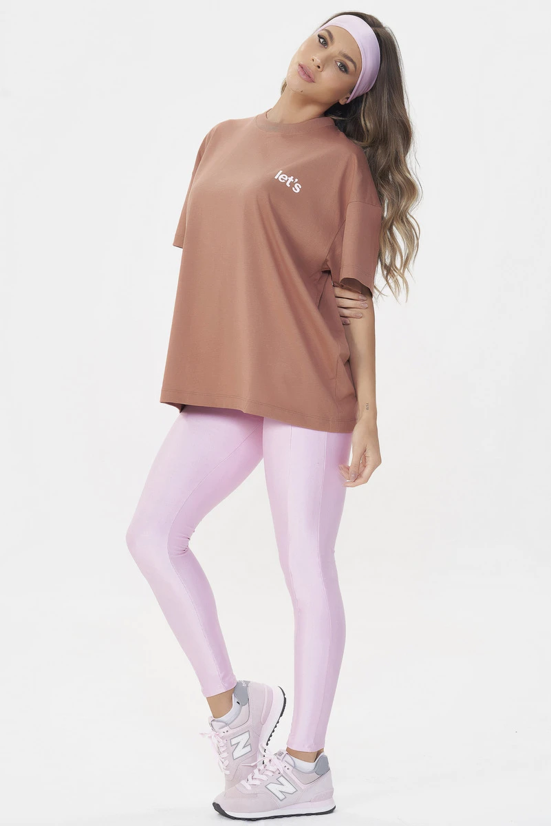 Lets Gym - Camiseta Oversized Only Limit Mocha Mousse - 2693MM