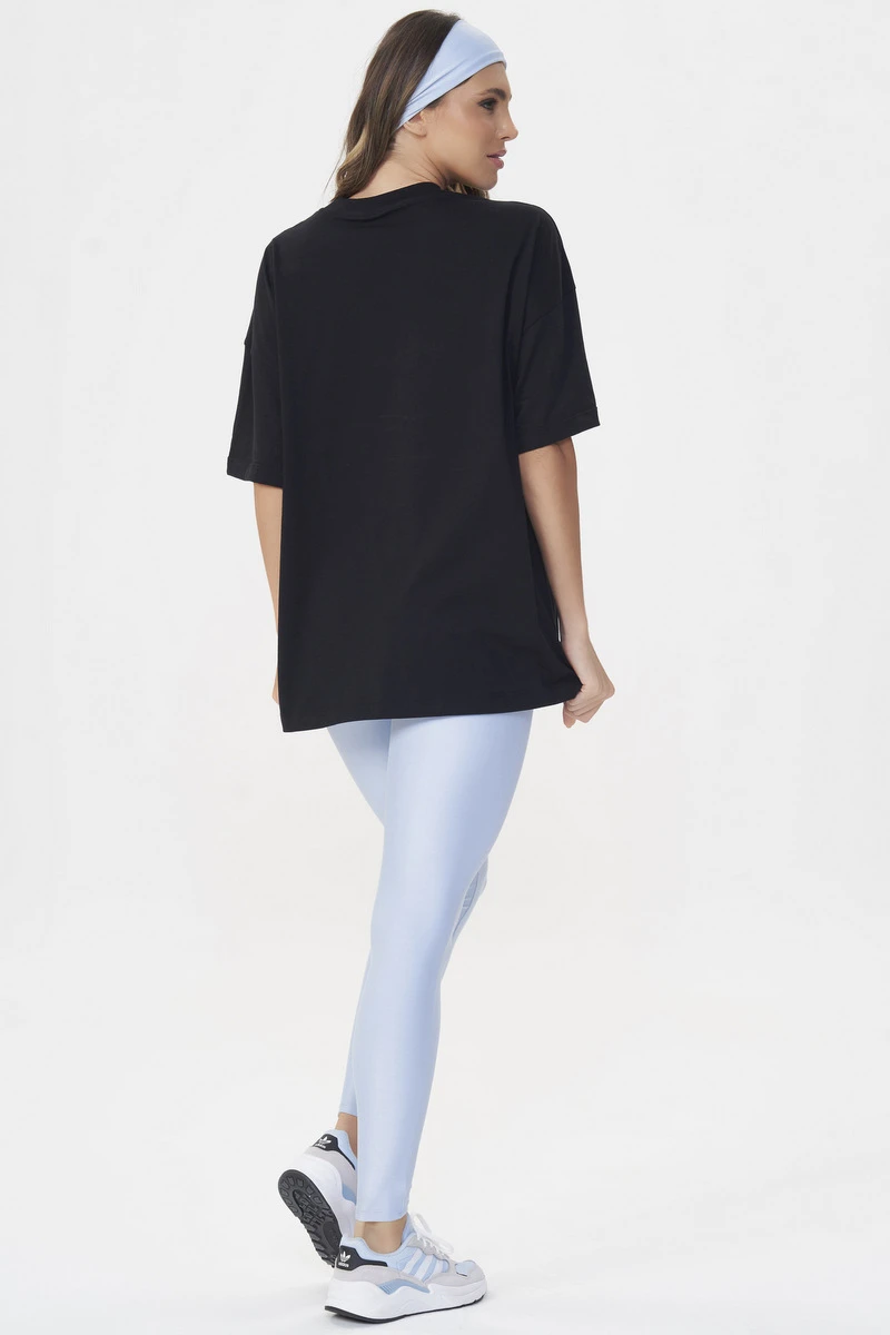 Lets Gym - Camiseta Oversized Never Give Up Preto - 2696PT