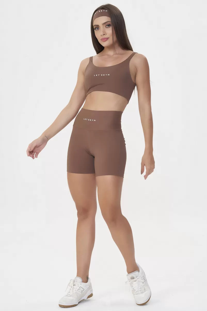 Lets Gym - Short Basic Colors Brown - 2909MR