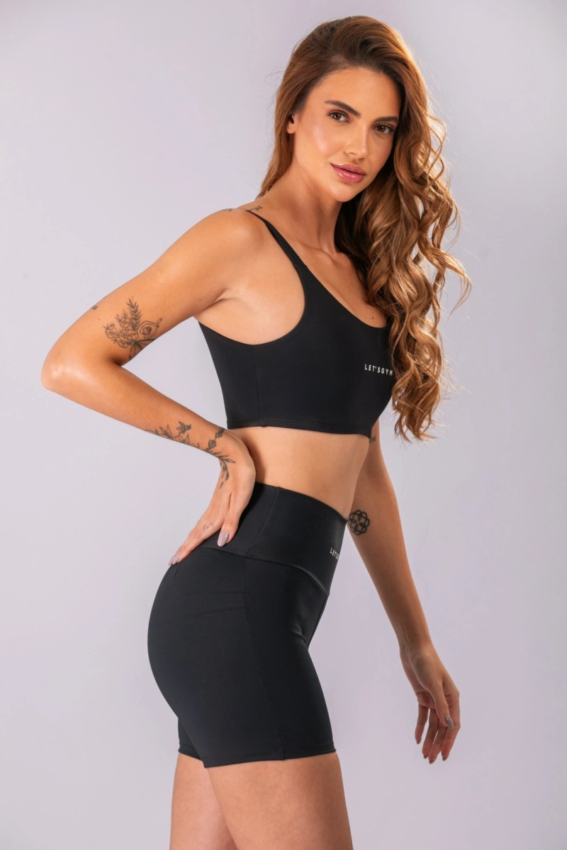 Lets Gym - Short Basic Colors Preto - 2909PT