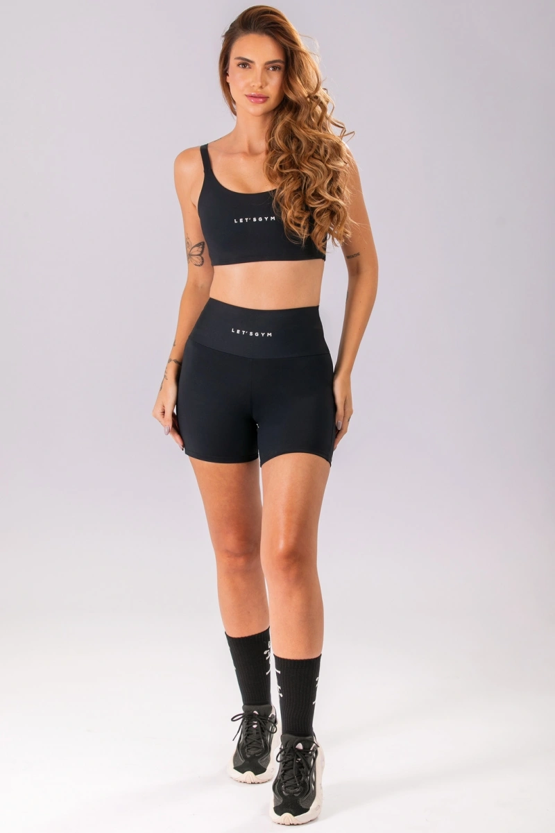 Lets Gym - Short Basic Colors Preto - 2909PT
