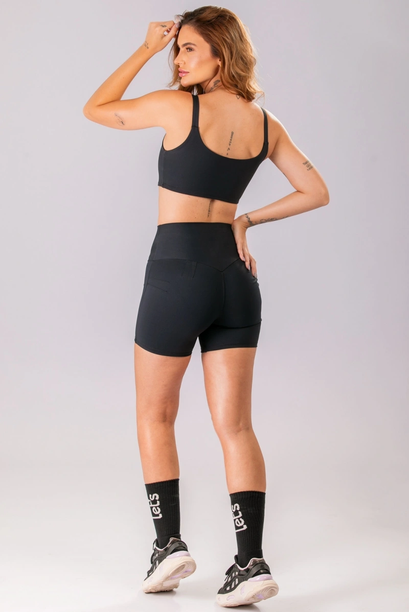 Lets Gym - Short Basic Colors Preto - 2909PT