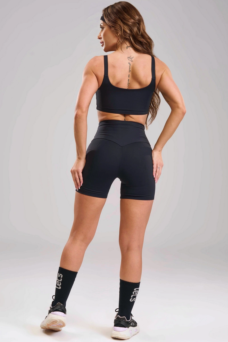 Lets Gym - Basic Colors Black Shorts - 2909PT