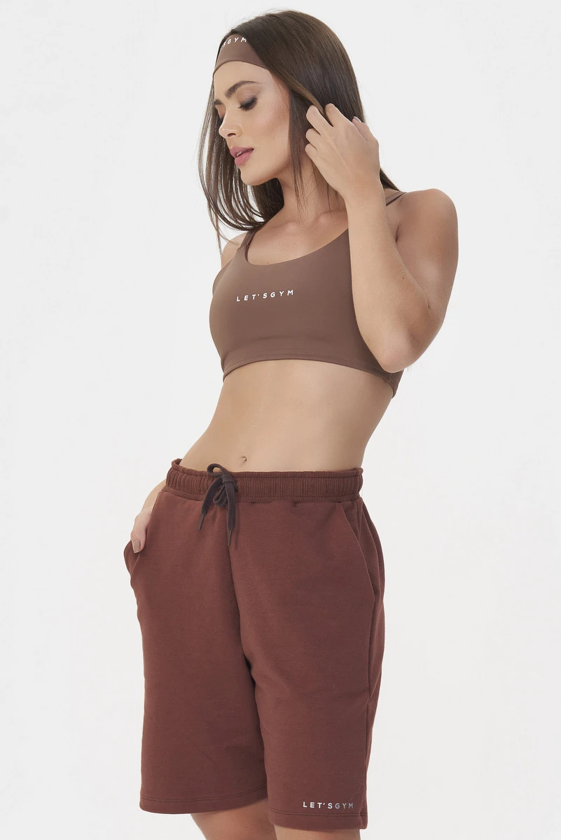 Lets Gym - Brown Urban Layers Sweatshorts - 2918MR