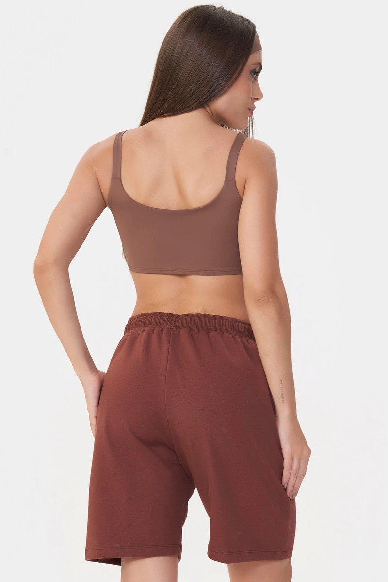 Lets Gym - Brown Urban Layers Sweatshorts - 2918MR