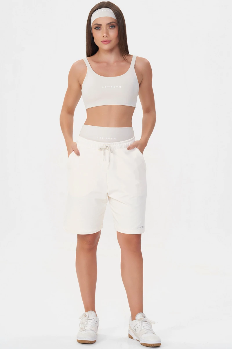 Lets Gym - Urban Layers Off White Sweatshorts - 2918OFW