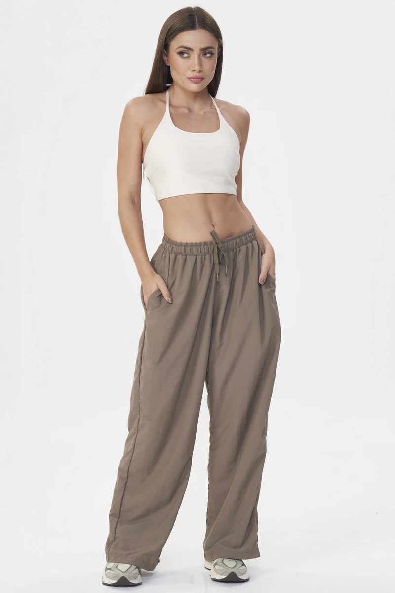 Lets Gym - Olive Brown Athleisure Pants - 2922OB