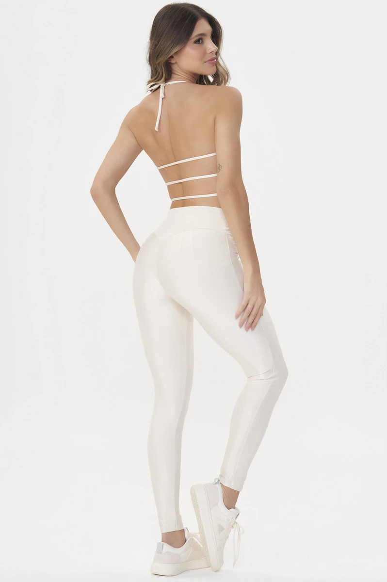Lets Gym - Bright Off-White Cropped Top - 2928OFW