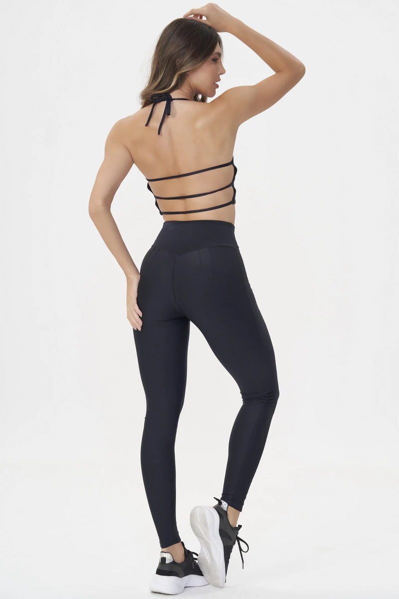 Lets Gym - Cropped Bright Preto - 2928PT