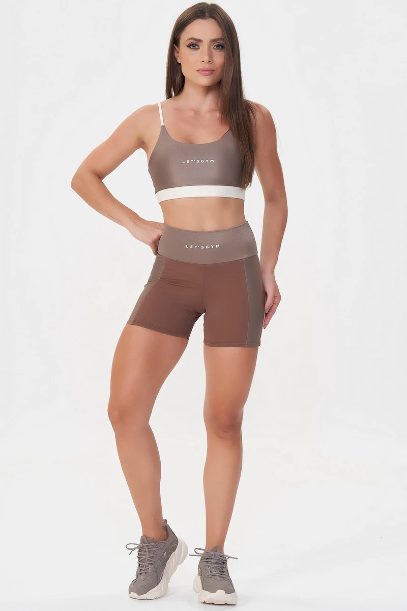 Lets Gym - Short Serenity Castanho - 2943CT