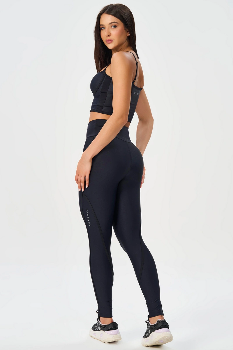 Lets Gym - Black Harmony Crop Top - 2956PT