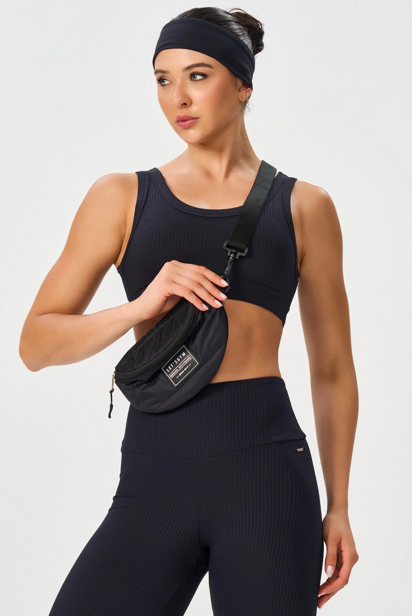 Lets Gym - Comfort Rib Black Sports Bra - 2981PT