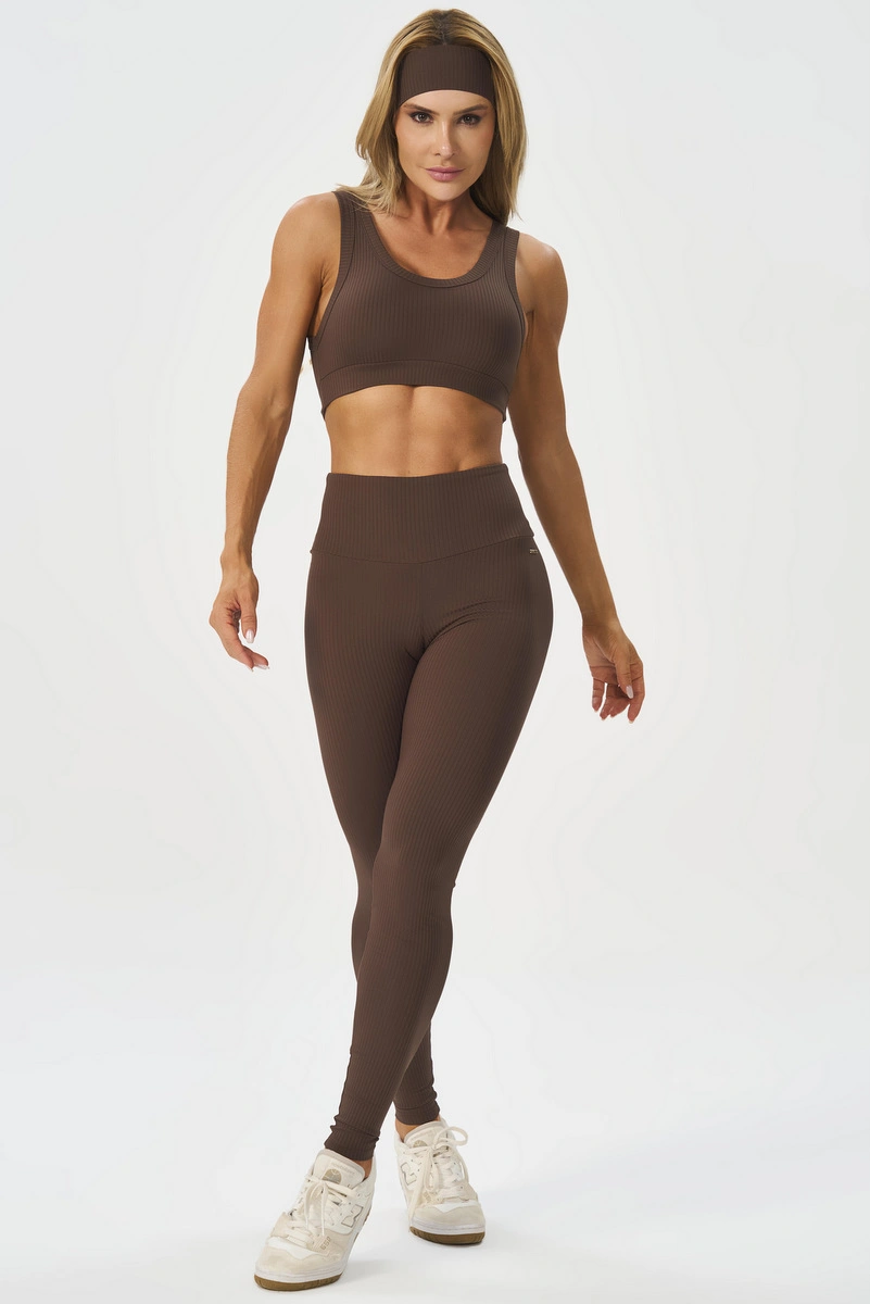 Lets Gym - Legging Comfort Rib Coffee - 2982CF