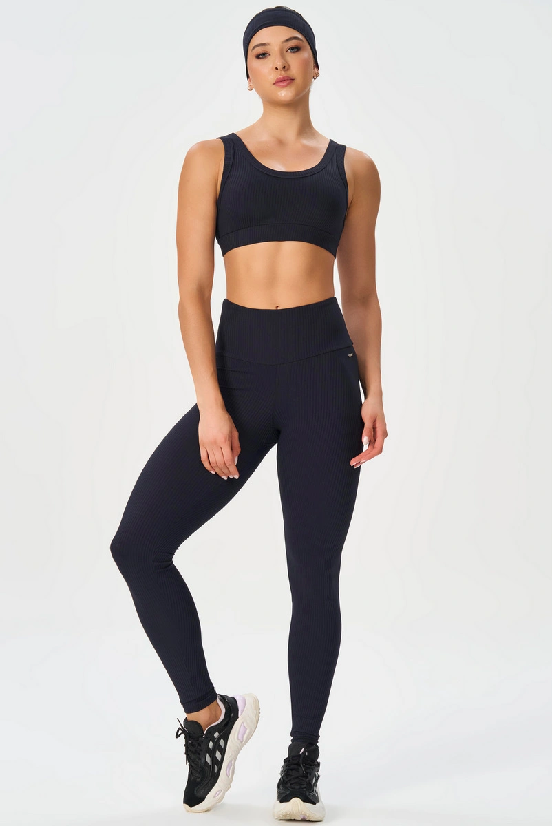 Lets Gym - Legging Comfort Rib Preto - 2982PT