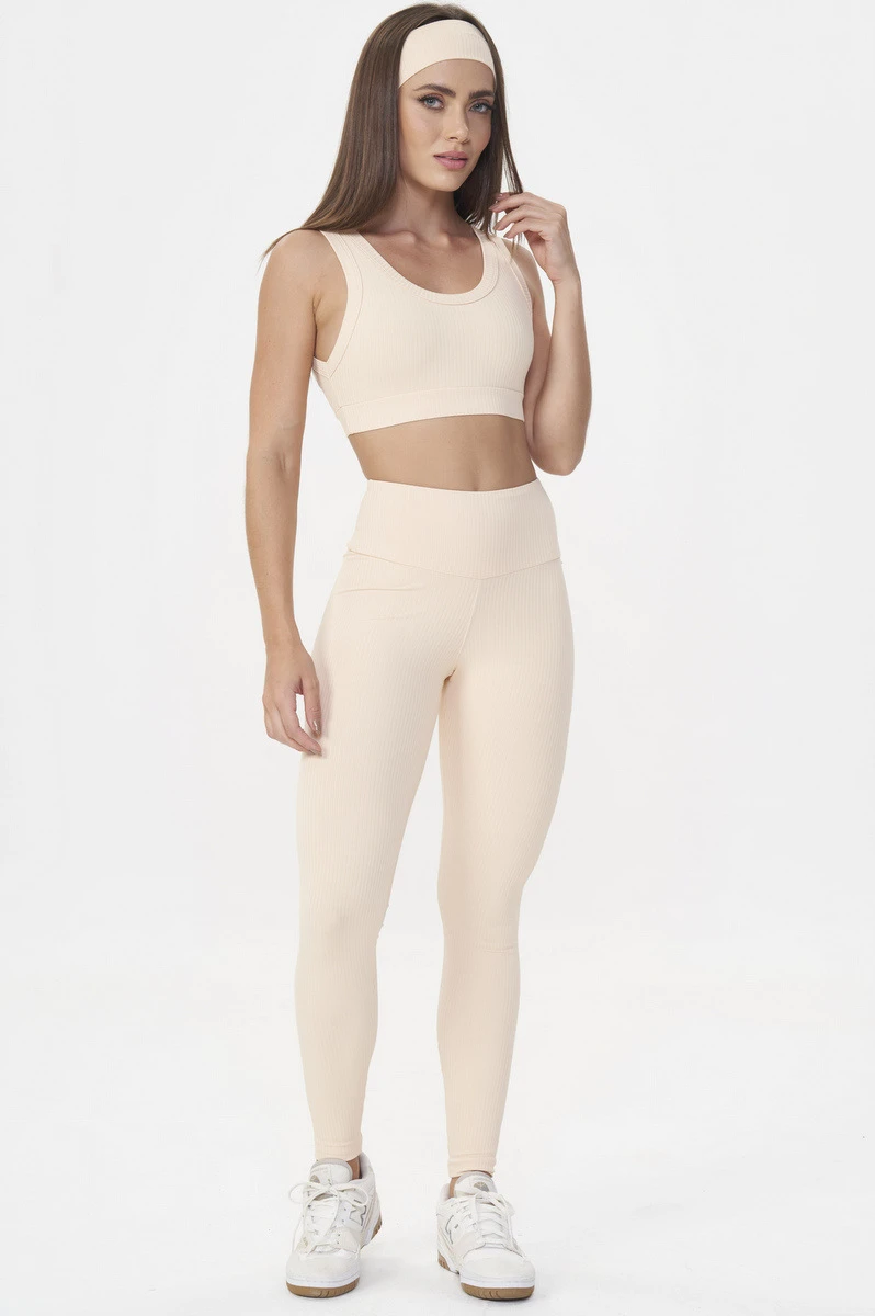 Lets Gym - Comfort Rib Soft Peach Leggings - 2982SP