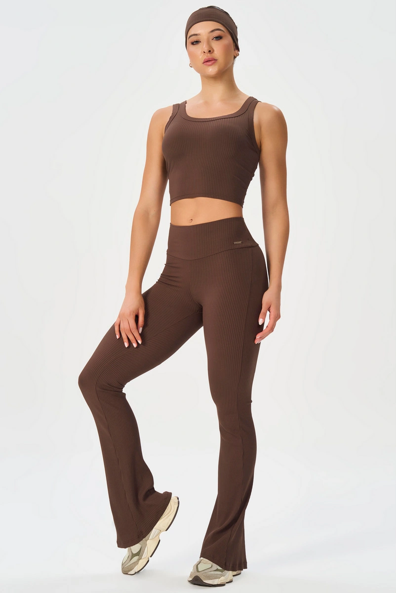 Lets Gym - Cropped Comfort Rib Coffee - 2986CF