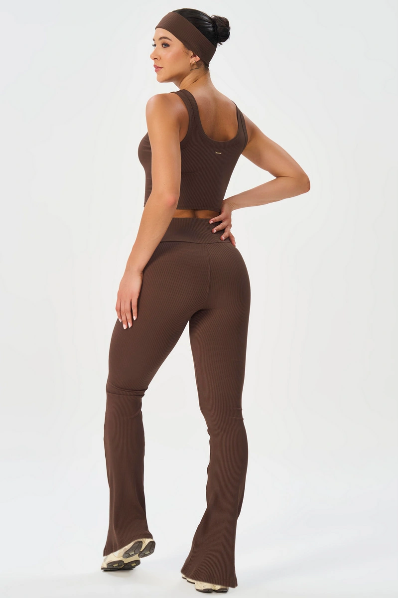Lets Gym - Cropped Comfort Rib Coffee - 2986CF