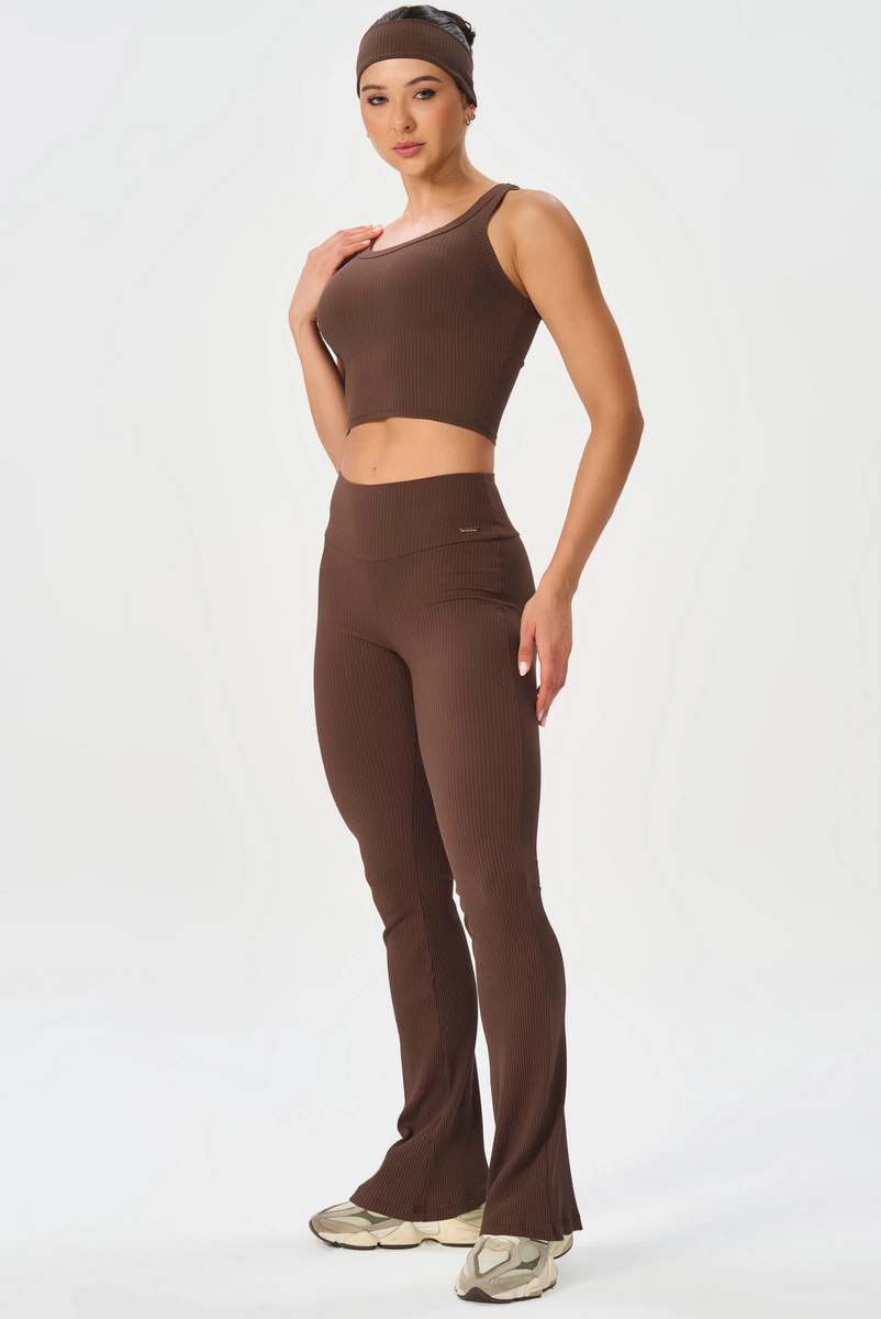Lets Gym - Comfort Rib Flare Pants  - 2987CF