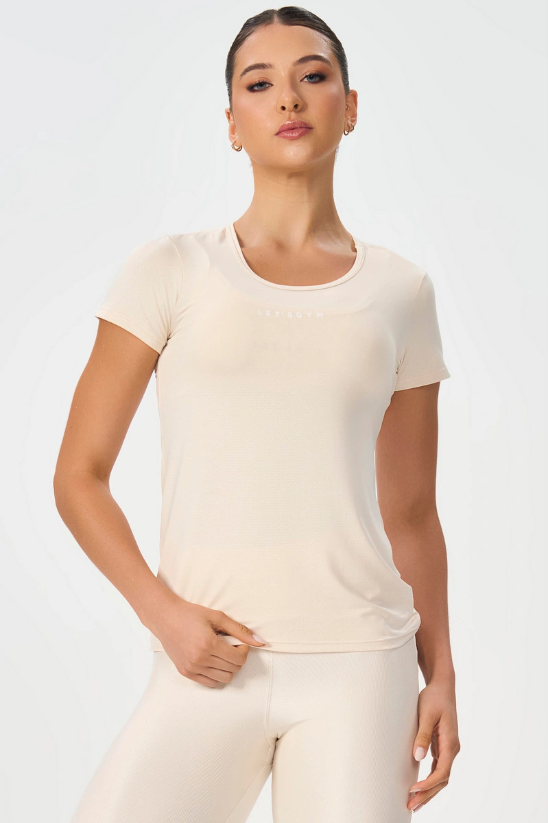 Lets Gym - Blusa M/C Basic Off White - 2430OFW
