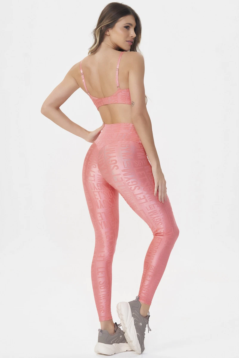 Lets Gym - Legging Velvet Name Papaya - 2628PP
