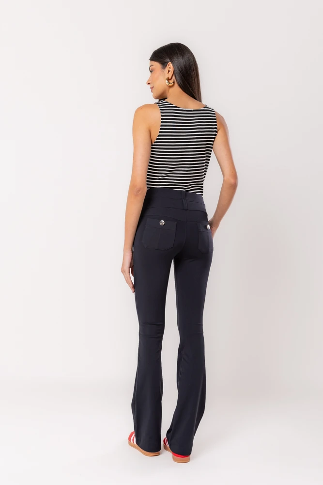 Hidrogênio - BLACK STRIPED RIBBED TANK TOP - 20512001