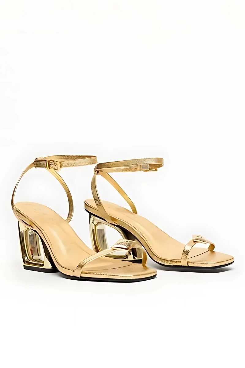 LANÇA PERFUME - Heels Metallic Geometric Heel Launches Perfume - 1500DR