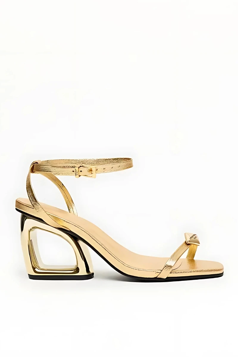LANÇA PERFUME - Heels Metallic Geometric Heel Launches Perfume - 1500DR
