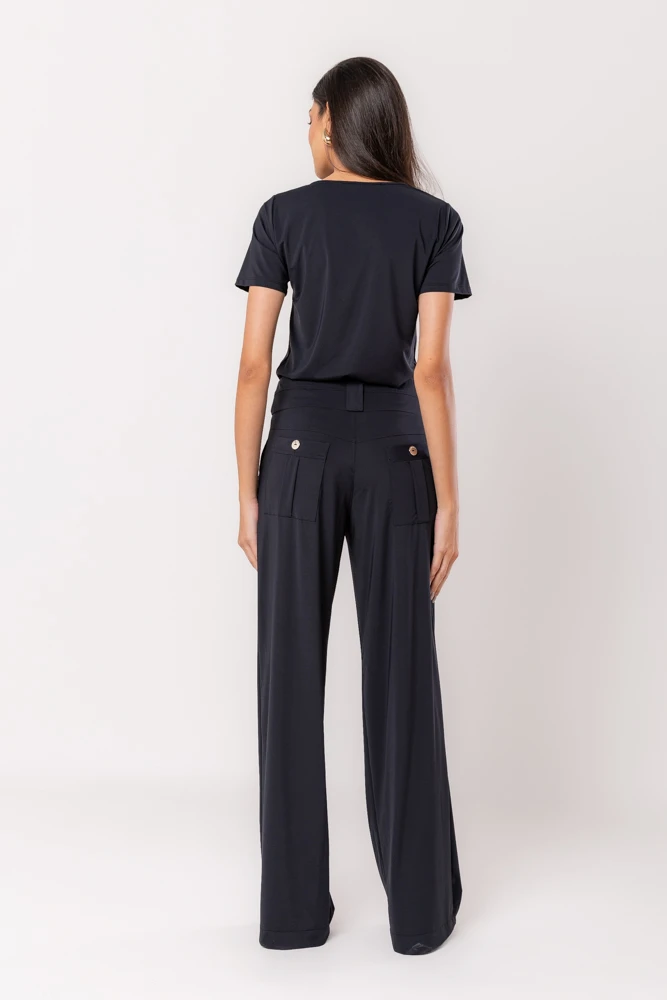 Hidrogênio - CALÇA IDALIA PANTALONA FLUITY PRETO - 19601001