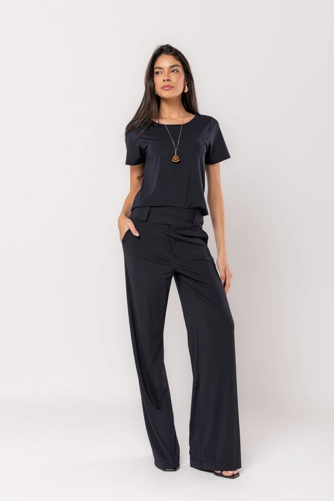 Hidrogênio - CALÇA IDALIA PANTALONA FLUITY PRETO - 19601001