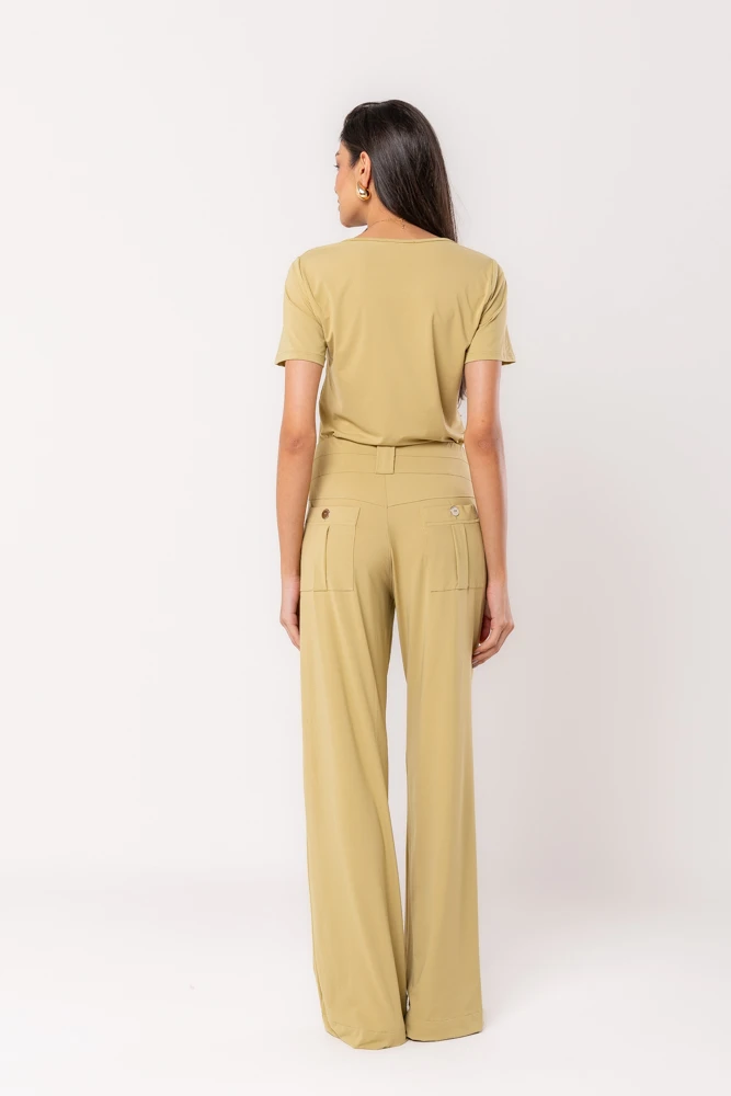 Hidrogênio - CALÇA IDALIA PANTALONA FLUITY VERDE CANA - 19601479