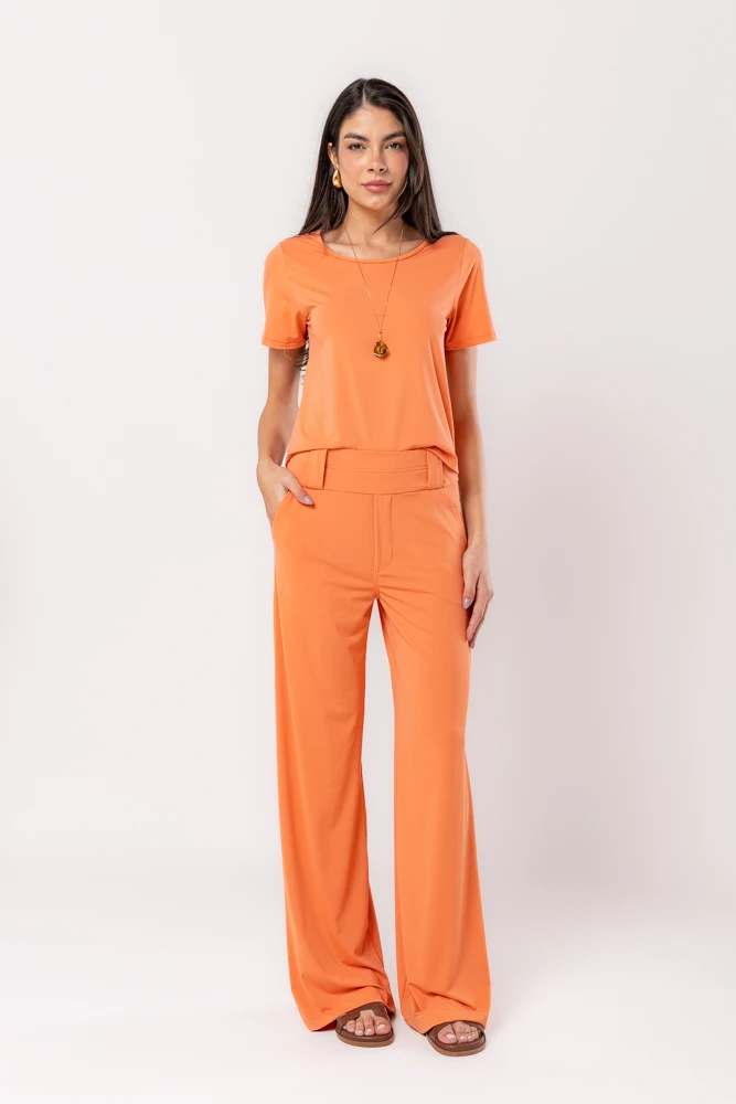 Hidrogênio - CALÇA IDALIA PANTALONA FLUITY CENOURA - 19601189