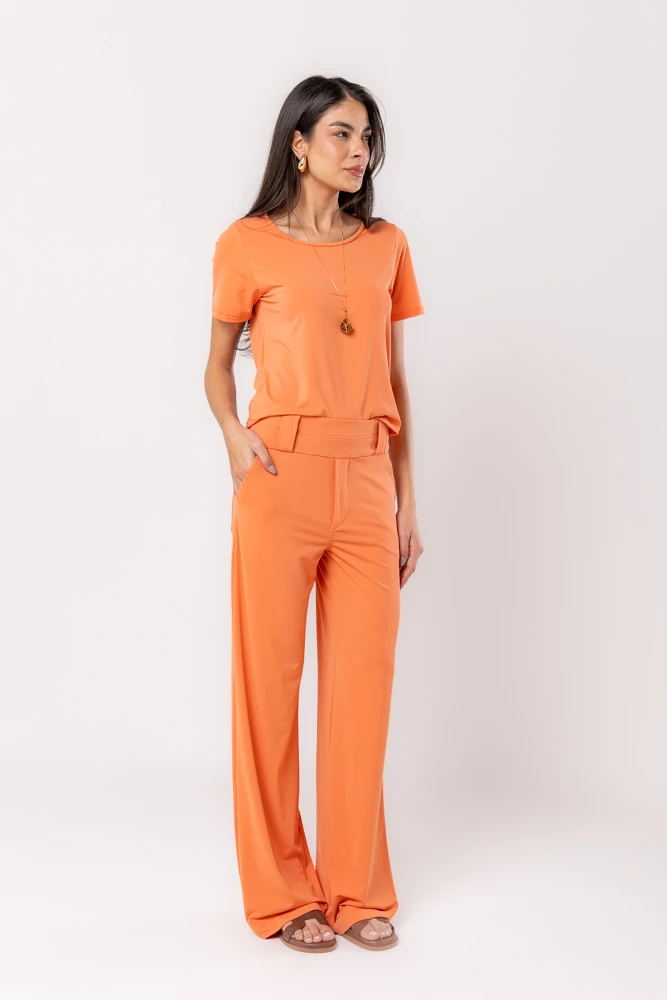 Hidrogênio - CALÇA IDALIA PANTALONA FLUITY CENOURA - 19601189