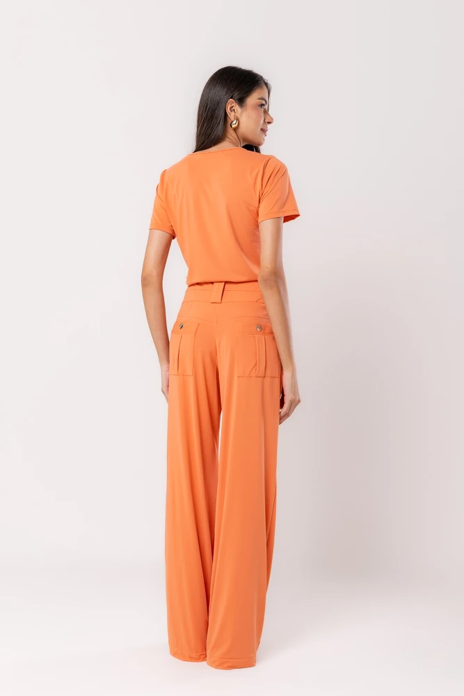 Hidrogênio - CALÇA IDALIA PANTALONA FLUITY CENOURA - 19601189