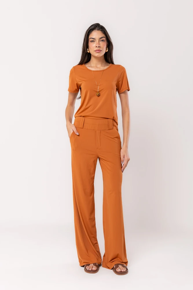 Hidrogênio - CALÇA IDALIA PANTALONA FLUITY TERRA - 19601332