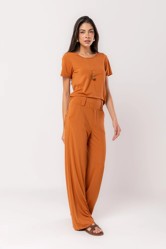 Hidrogênio - CALÇA IDALIA PANTALONA FLUITY TERRA - 19601332