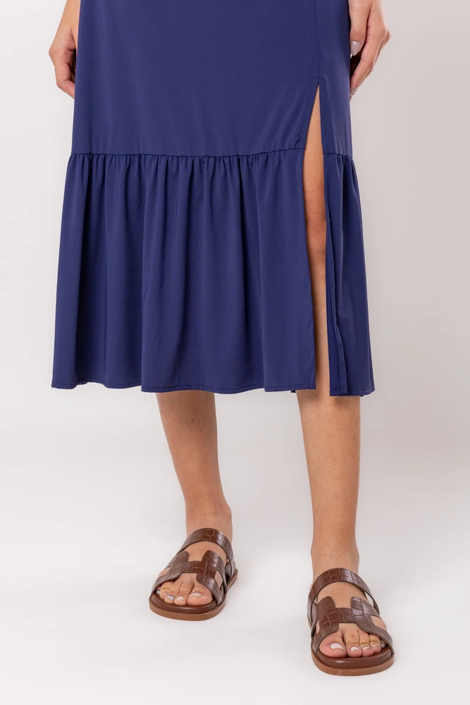 Hidrogênio - NAVY SKIRT WITH SLIT - 19596004