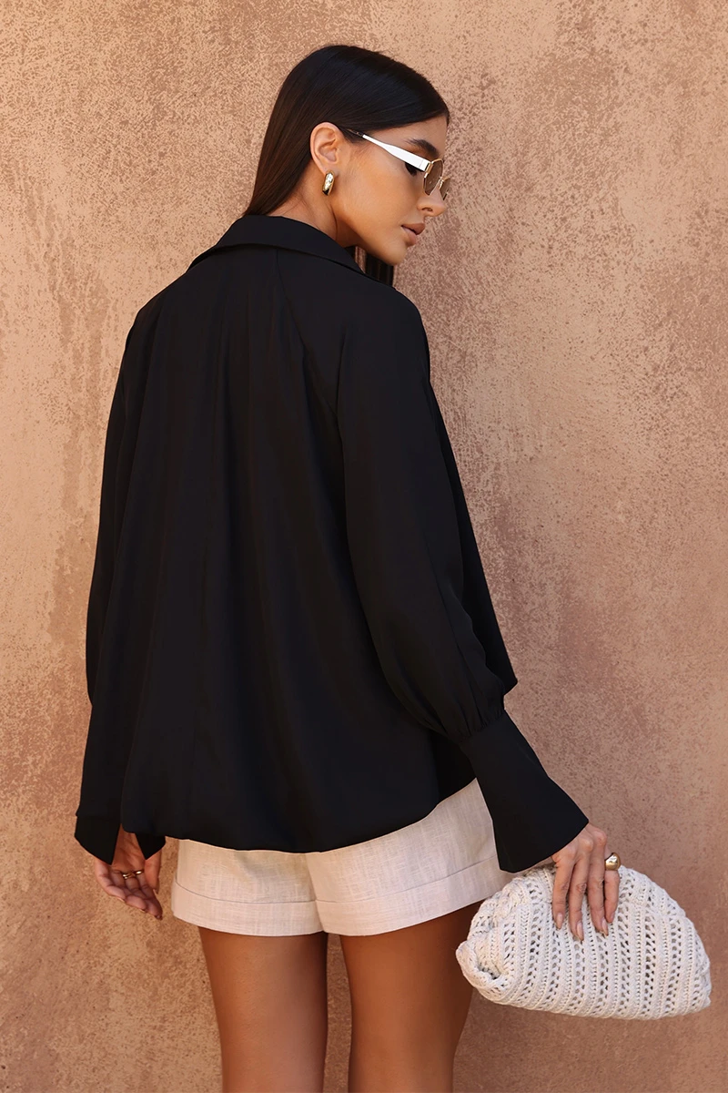 Dot Clothing - Blusa Dot Clothing Daisy Balonê Preto - 2780PRETO