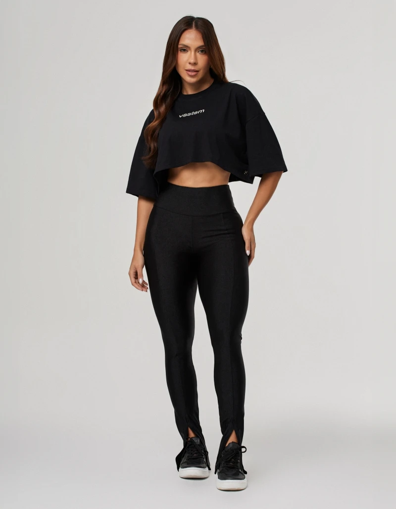 Vestem - Camiseta Cropped Feminina Legacy Preto - BMC832.PE.C0002