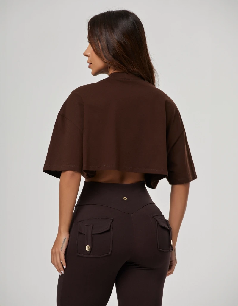 Vestem - Camiseta Cropped Feminina Legacy Marrom Mousse - BMC832.PE.C0688