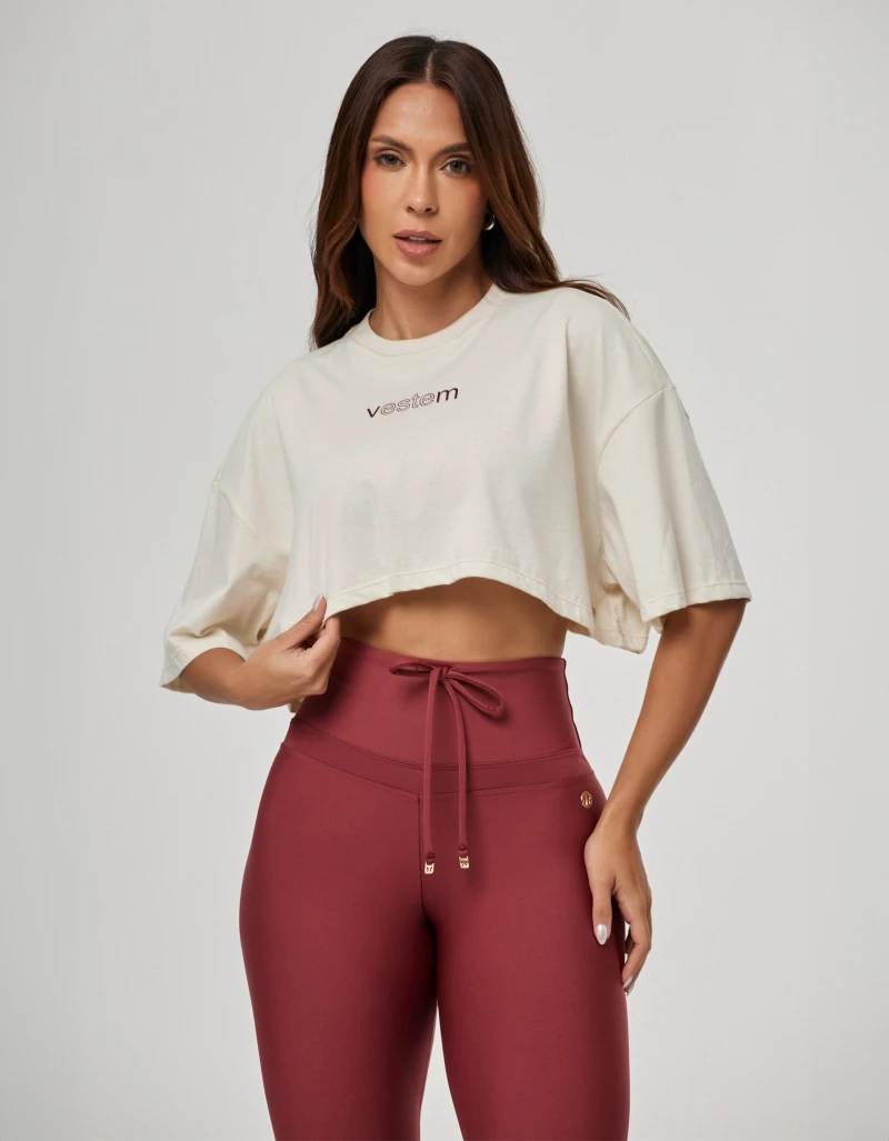 Vestem - Cropped T-Shirt Feminina Legacy Beige Luna - BMC832.PE.C0692