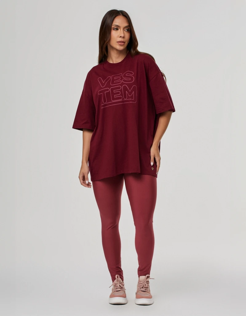 Vestem - Camiseta Oversized Feminina Legacy Vermelho Licor - BMC833.PE.C0687